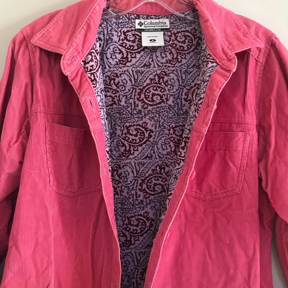 Columbia pink cord corduroy shirt Button up collar - Picture 7 of 11